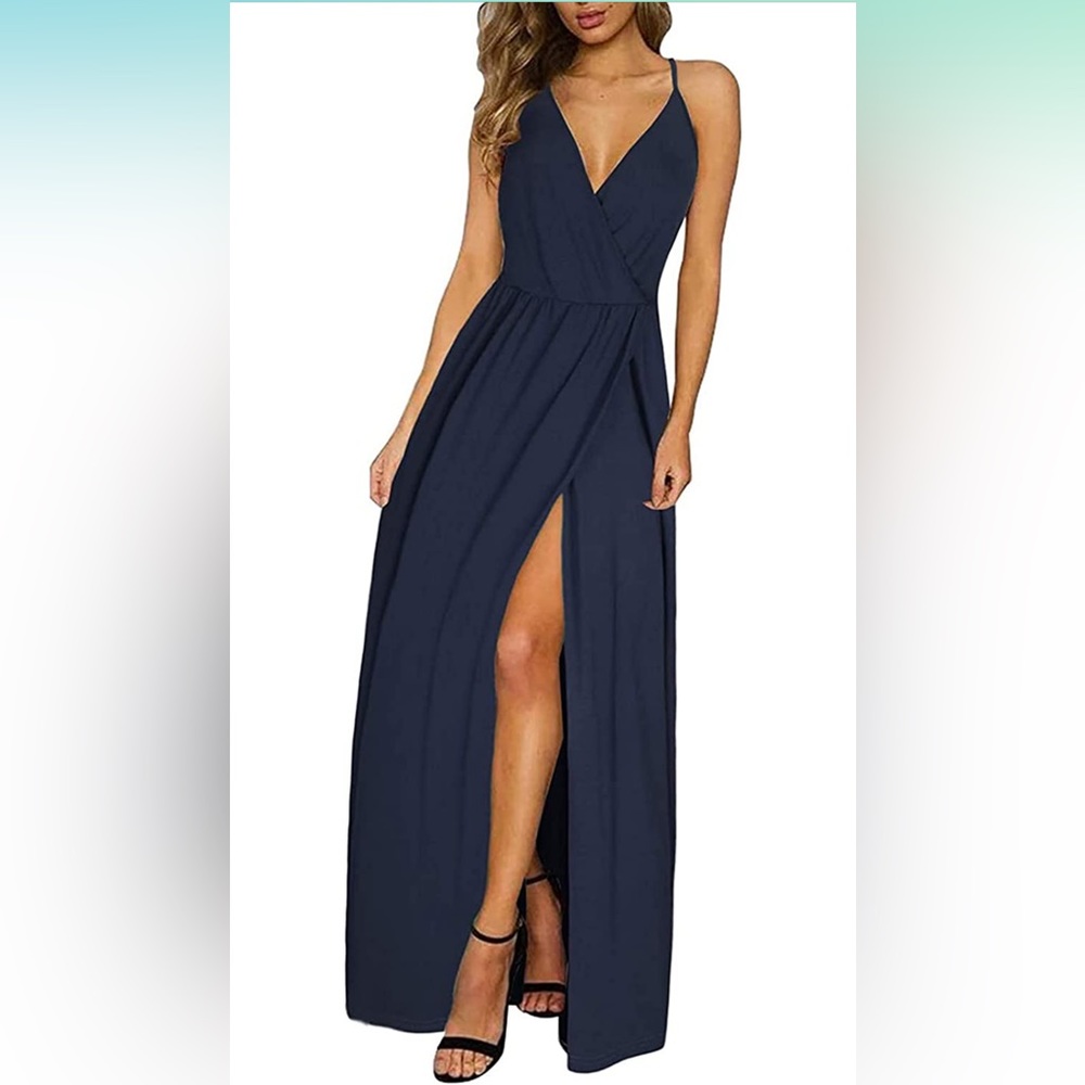 NWOT - Navy Maxi Dress with slit